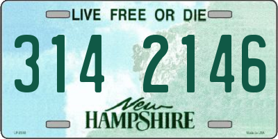 NH license plate 3142146