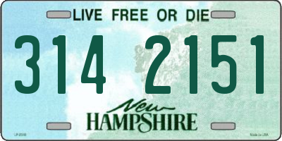 NH license plate 3142151