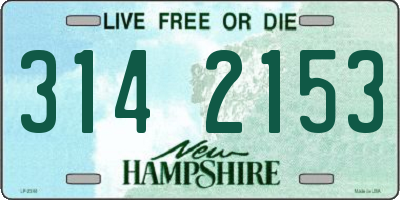 NH license plate 3142153