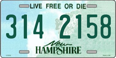 NH license plate 3142158