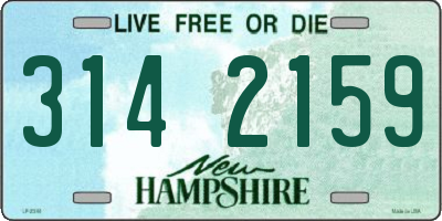 NH license plate 3142159