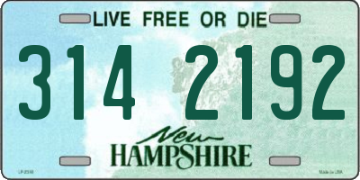 NH license plate 3142192