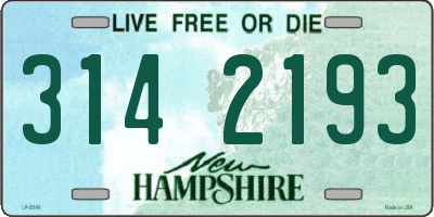 NH license plate 3142193