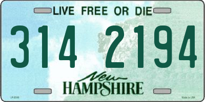 NH license plate 3142194