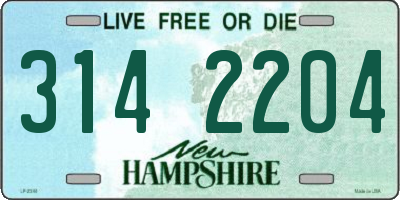NH license plate 3142204