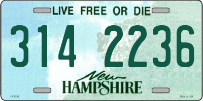 NH license plate 3142236