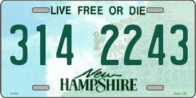 NH license plate 3142243