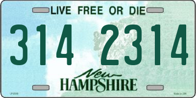 NH license plate 3142314