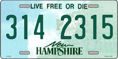 NH license plate 3142315