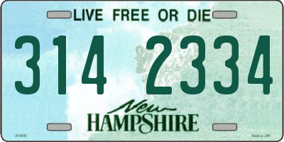 NH license plate 3142334
