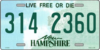 NH license plate 3142360
