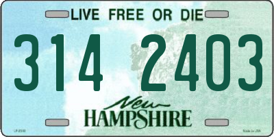 NH license plate 3142403