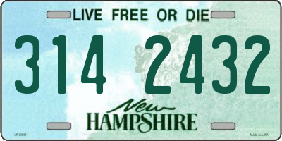 NH license plate 3142432