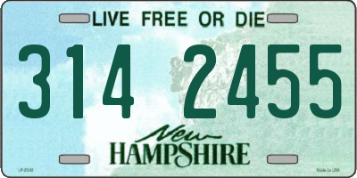 NH license plate 3142455