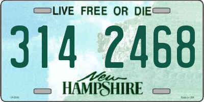 NH license plate 3142468