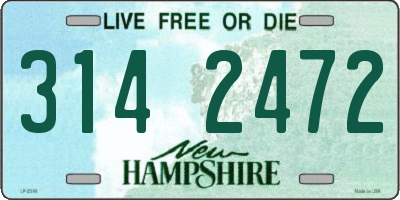 NH license plate 3142472