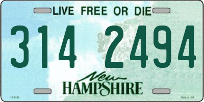 NH license plate 3142494
