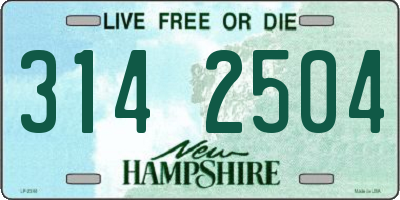 NH license plate 3142504