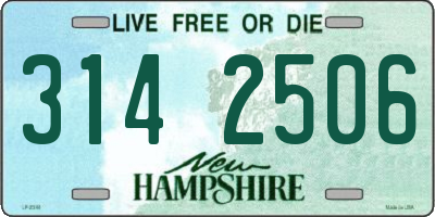 NH license plate 3142506