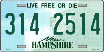 NH license plate 3142514