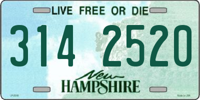 NH license plate 3142520