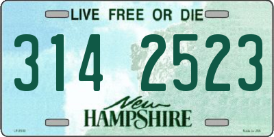 NH license plate 3142523