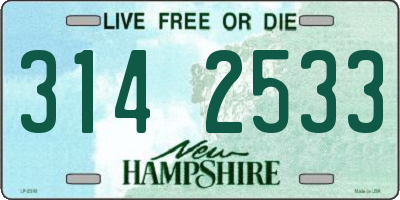 NH license plate 3142533
