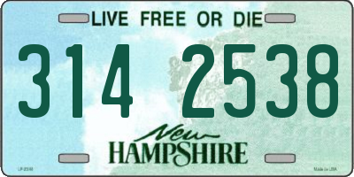 NH license plate 3142538