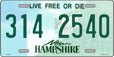 NH license plate 3142540