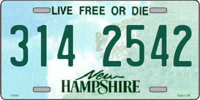 NH license plate 3142542