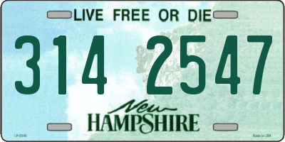 NH license plate 3142547