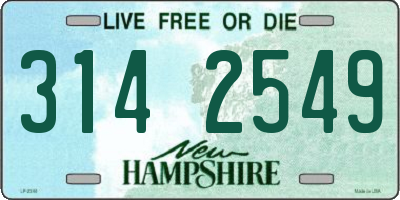 NH license plate 3142549