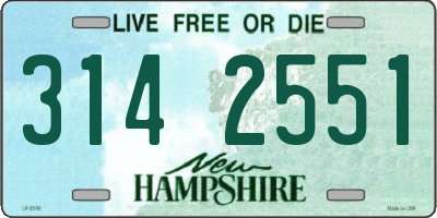 NH license plate 3142551