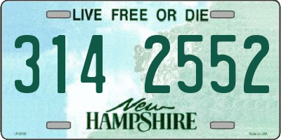 NH license plate 3142552