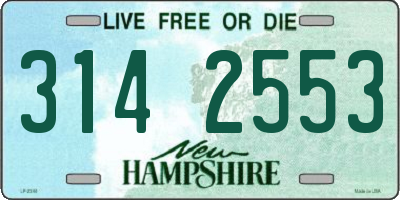 NH license plate 3142553