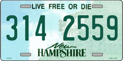 NH license plate 3142559
