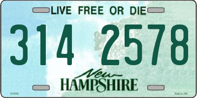 NH license plate 3142578