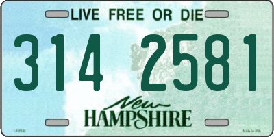NH license plate 3142581