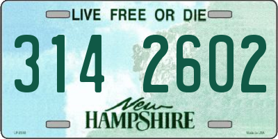 NH license plate 3142602
