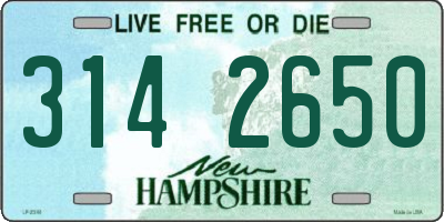 NH license plate 3142650