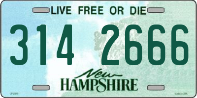 NH license plate 3142666