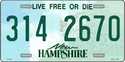 NH license plate 3142670