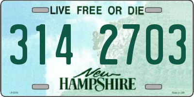 NH license plate 3142703