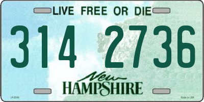 NH license plate 3142736