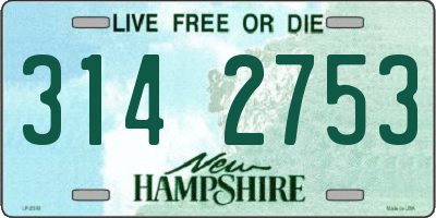NH license plate 3142753