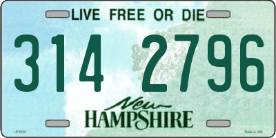 NH license plate 3142796