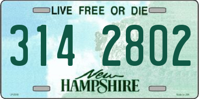NH license plate 3142802