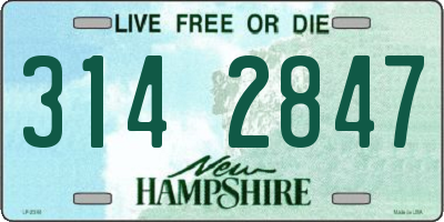NH license plate 3142847