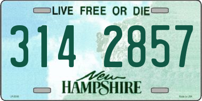 NH license plate 3142857