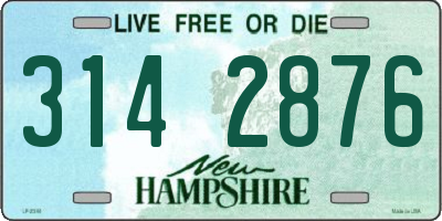 NH license plate 3142876